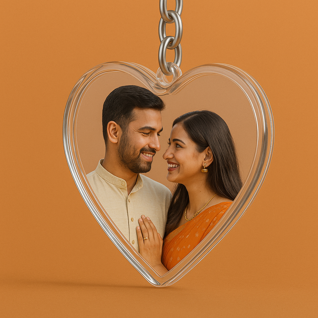 Acrylic Customised Heart Keychain